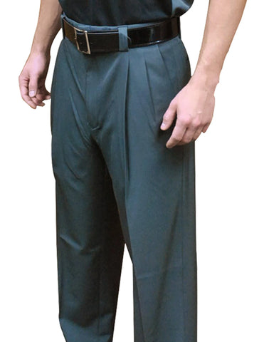 SMITTY 4-WAY STRETCH PLEATED COMBO PANTS-CHARCOAL GREY NON EXPANDER WAISTBAND